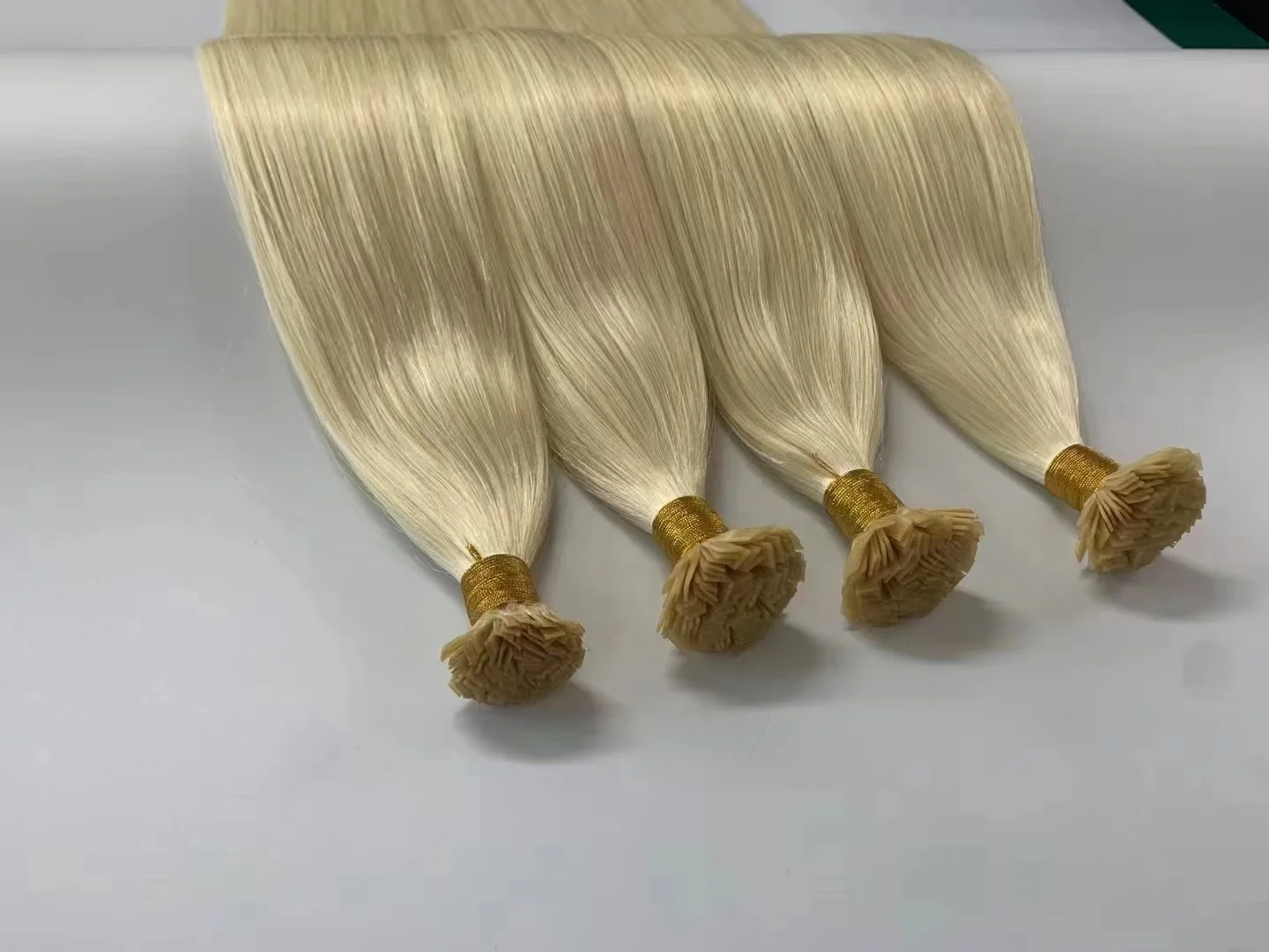 LINDALHAIR накладные человеческие волосы с плоским кончиком светлые Реми Предварительно Связанные фьюжн-волосы кератиновые