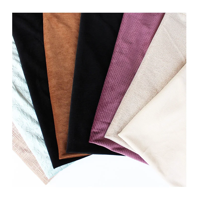 Recycled 100%polyester home textile fabric burnout fleece fabric sofa textile for home deco