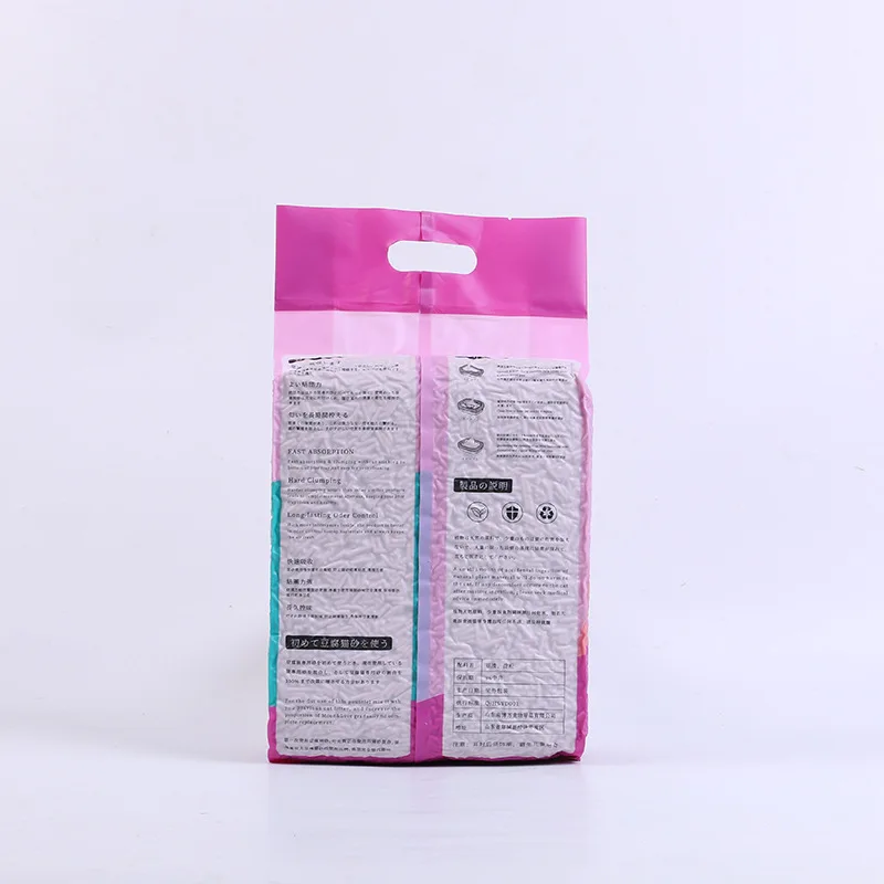 New design vacuum packaging pet cat products Quick Clumping flushable toilet cat litter tofu cat litter