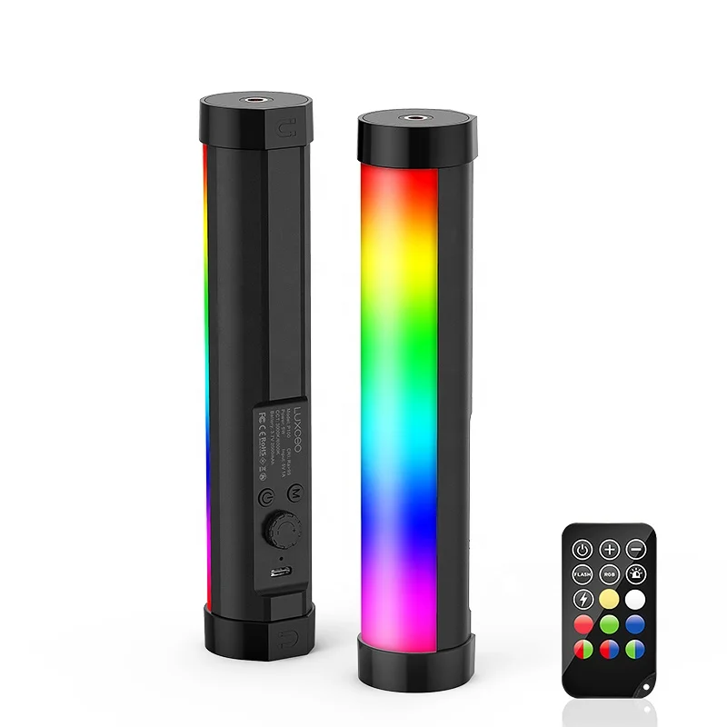 Handheld led video light wand LUXCEO P100 IR Control RGB Photography Light Bar built-in magnetic easy for studio lighting