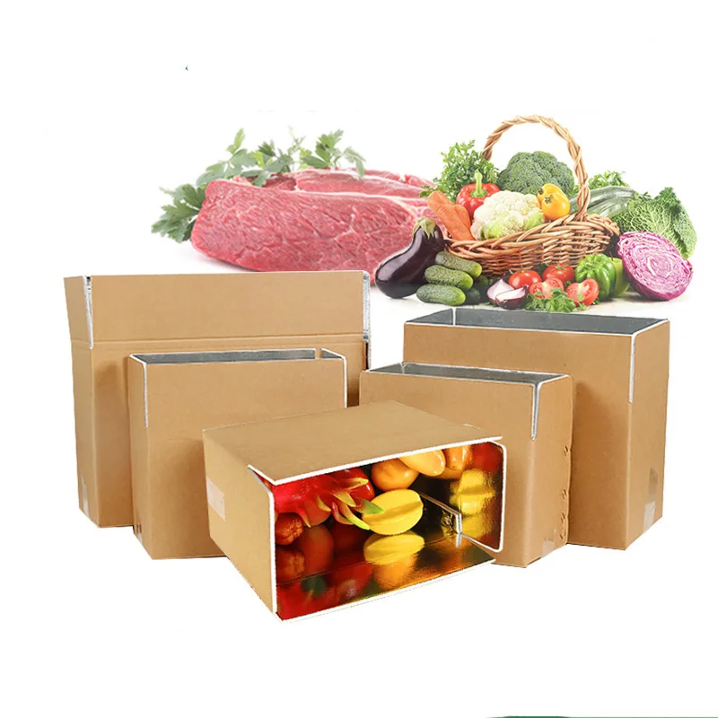 Customized Recyclable Aluminum Foil Lined Thermal Insulated Frozen Meat Seafood Packaging Shipping Boxes