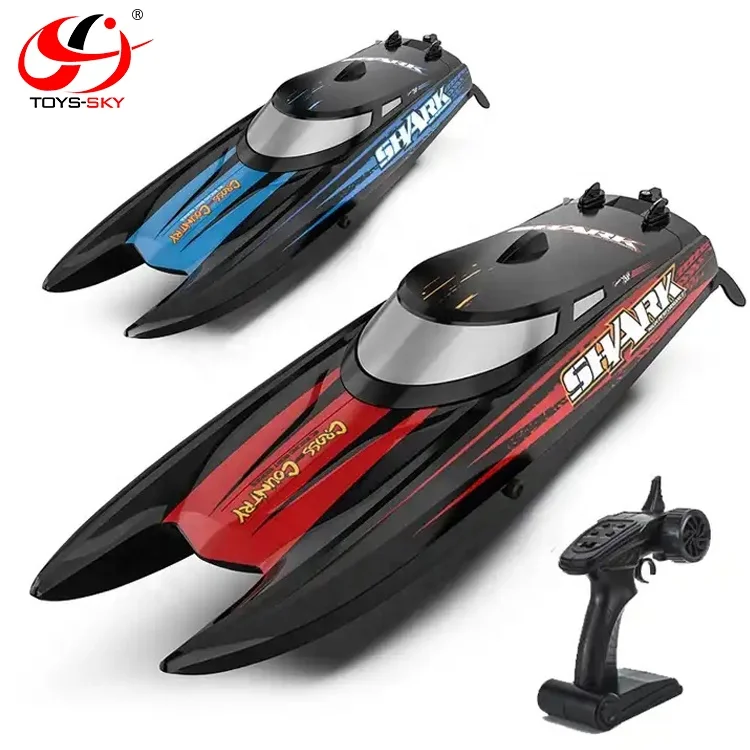 2.4G Catamaran Waterproof 30km/H Shantou Water Cooling Plastic Rowing high speed ship fast rc racing boat radio control toys