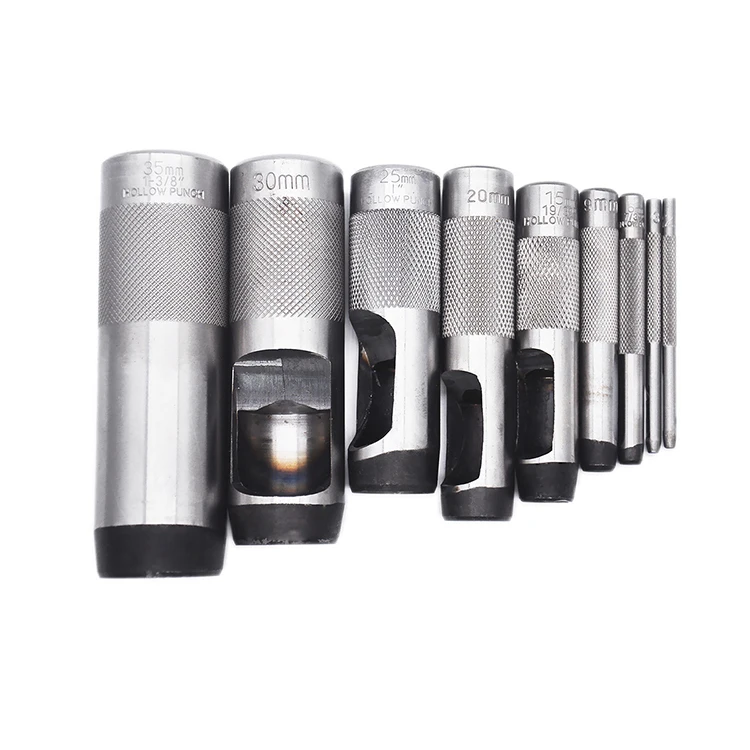 Round hole punching tools hollow punch 3/32 5/32 7/32 1/4 5/16 1/2 19/32 5/8 3/4 7/8 1 1-3/8 inch more size