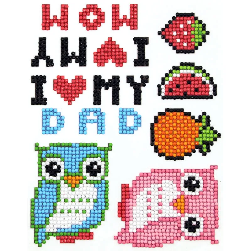 New Product Ideas 2021 5D Cartoon Owl Diamond Painting Stickers Decorative Paintings Refrigerator Stickers