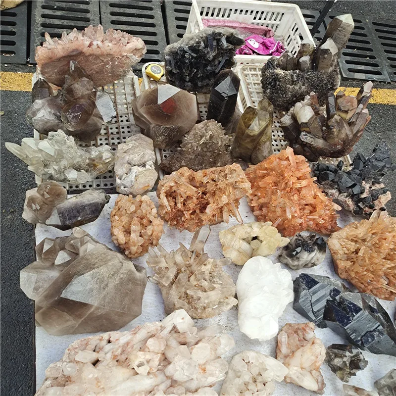 Natural Large Red Citrine Rock Quartz Crystal Clusters Crystal Healing Cluster for Decoration