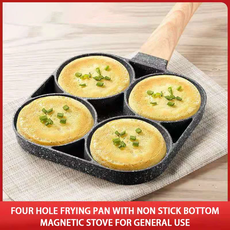 Factory Wholesale 4 Hole Egg Frying Pan Medical Stone Breakfast Saute Pan Pancake Non Stick 3 in 1Steak Pan for Frying Hambur