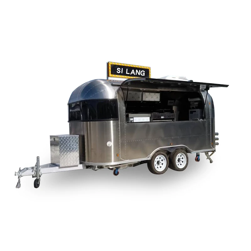 Airstream food trailer with 3+1 sink,crepe maker food cart ice cream trailer for sale