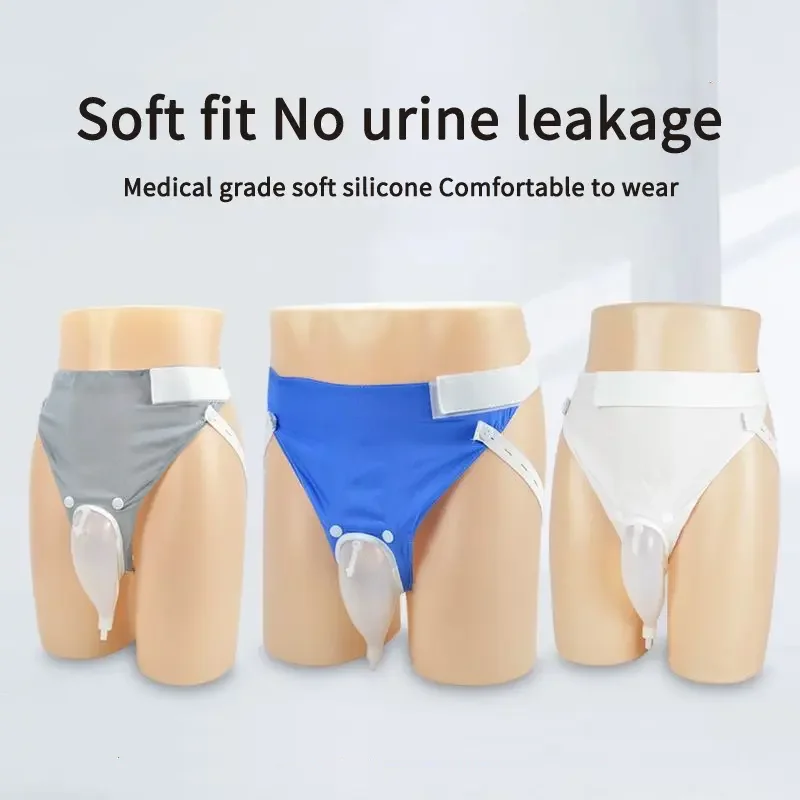 Male Urinal Bag Reusable Silicone Funnel Pee Sick In Bed Portable Incontinence Male Urine Container