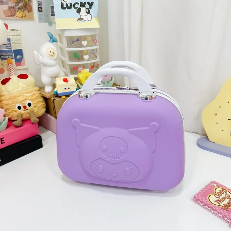 Botu New Multi Colors Kuromi Hand Luggage Bags 14inches Cosmetic Case Sanrioed Creative Carry Luggage Tote Travel Portable Bag