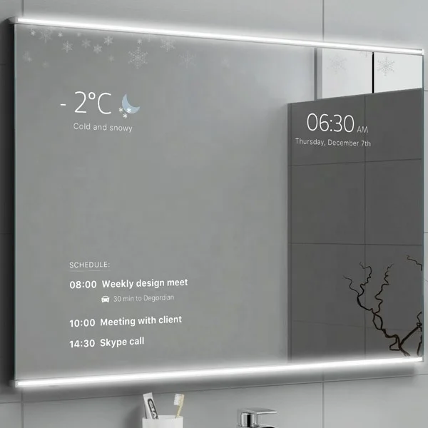 smart mirror touch screen bath+mirrors led