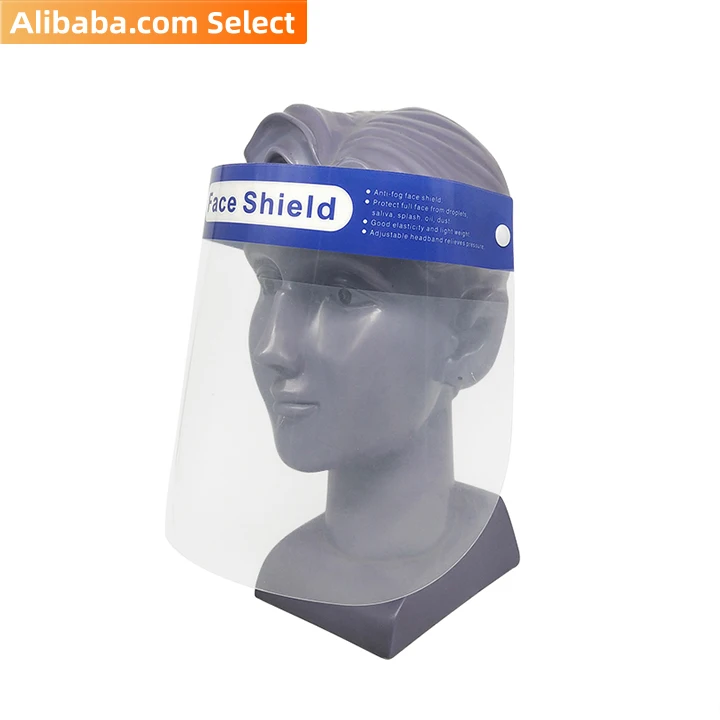 Face Shield EN166 with CE Certified (200pcs/carton) AS20PG-7 Pet+nylon+pu 0.35mm 10pcs/bag,20bag/carton