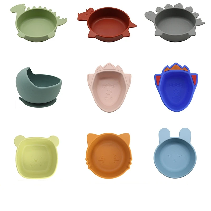 Lifetop Custom Baby Silicone Bowls with Suction Other Baby Feeding Products Cat Dinosaur Shape Baby Bowls