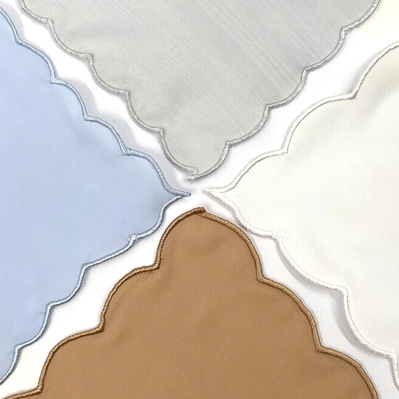 70*180 customize sulam bawal embroidery edge scallop tudung Malaysia chiffon hijab shawls scarves