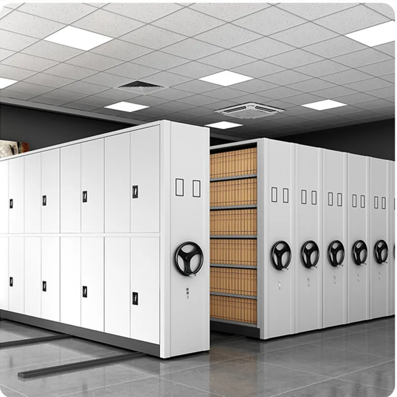 Library metal cole steel filing cabinets mobile shelving bulk file cabinet with sliding track