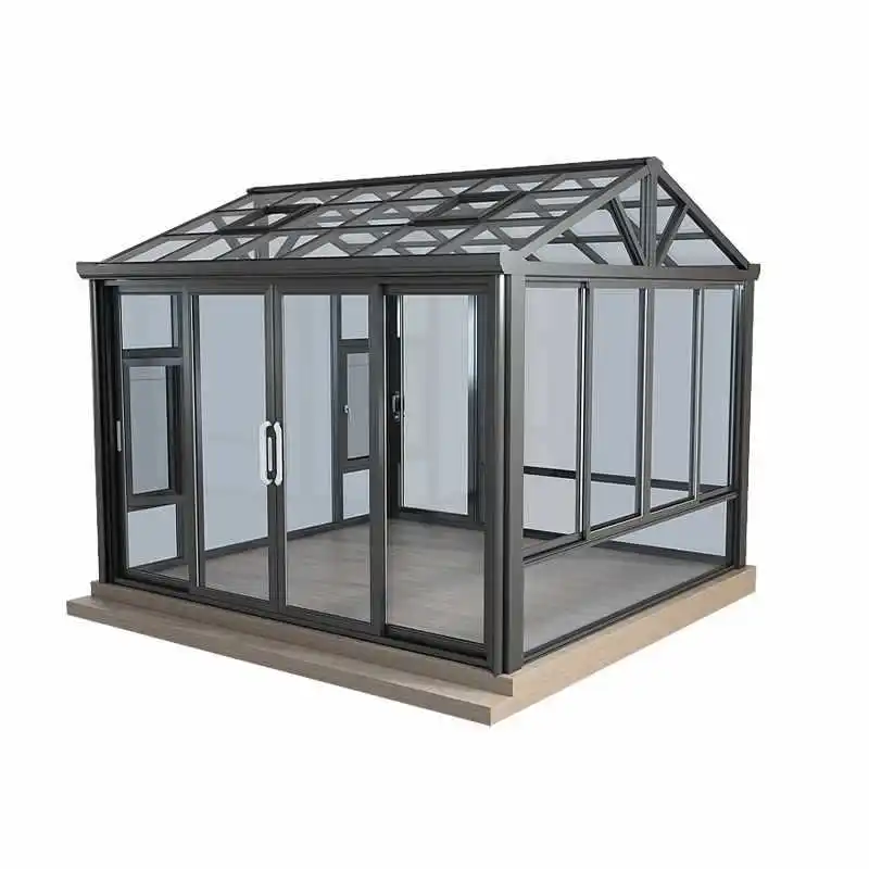 Factory Direct Sale solarium Aluminum glass house prefab garden sun room glass house outdoor free standing sunrooms 4 season