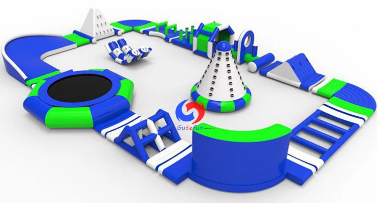 outdoor recreation customized modular commercial pool lake beach floating island inflatable water park
