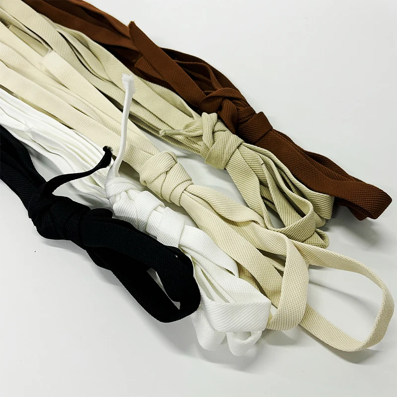 CQ Factory Custom Length Macrame Elastic Bungee Cord 100% Cotton Soft Polyester Drawstring Flat Coated Braided DIY Garment Cords