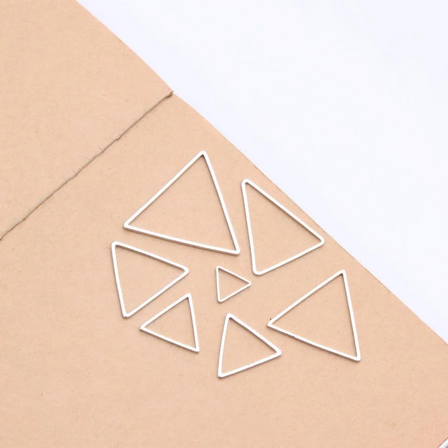diy jewelry findings brass copper hollow triangle frame gold silver pendant plated geometric accessories for earrings making