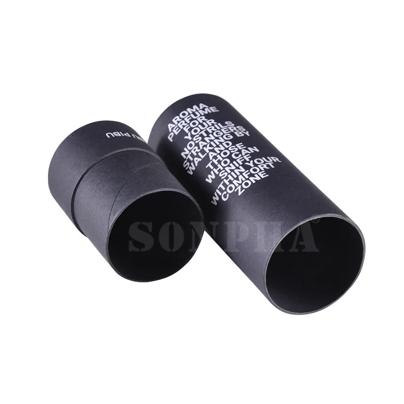High End Ecommerce Black Luxury Eco Friendly Perfume Small Paper Round Box Tube Packaging Custom Printing Cylinder Paper Tube