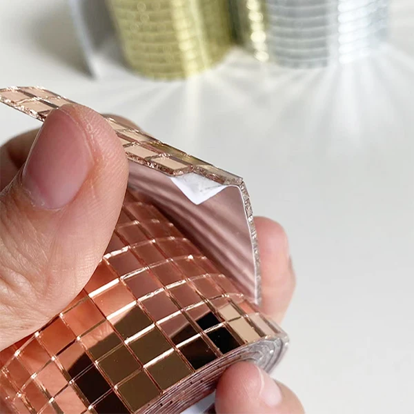 Manufacturers wholesale wall mirror tile self-adhesive color 5*5 10*10 glass mosaic mirror brick