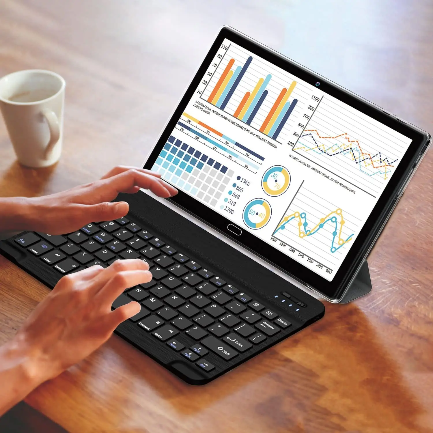 2022 Newest 2 in 1 Android 11 Tablet 10 inch 4G Phone Tablet with Dual Sim Card Slot 4GB+64GB Tablet with Keyboard