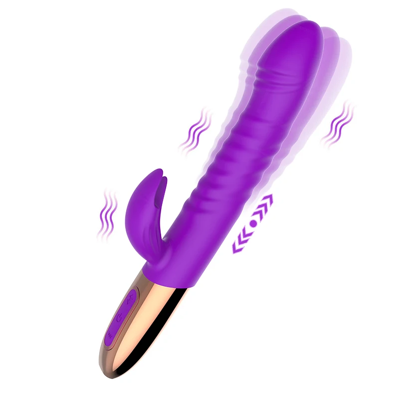 Rechargeable Heated Girls Masturbation Rabbit Vibrator Telescopic Dildo Sex Toys Sexy Vibrator For Women