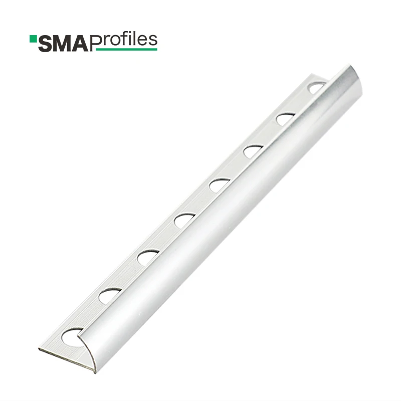 SMAProfiles Wholesale Aluminum Tile Corner Trim Round Shaped Metal Tile Edge Trims For Wall Floor Corner