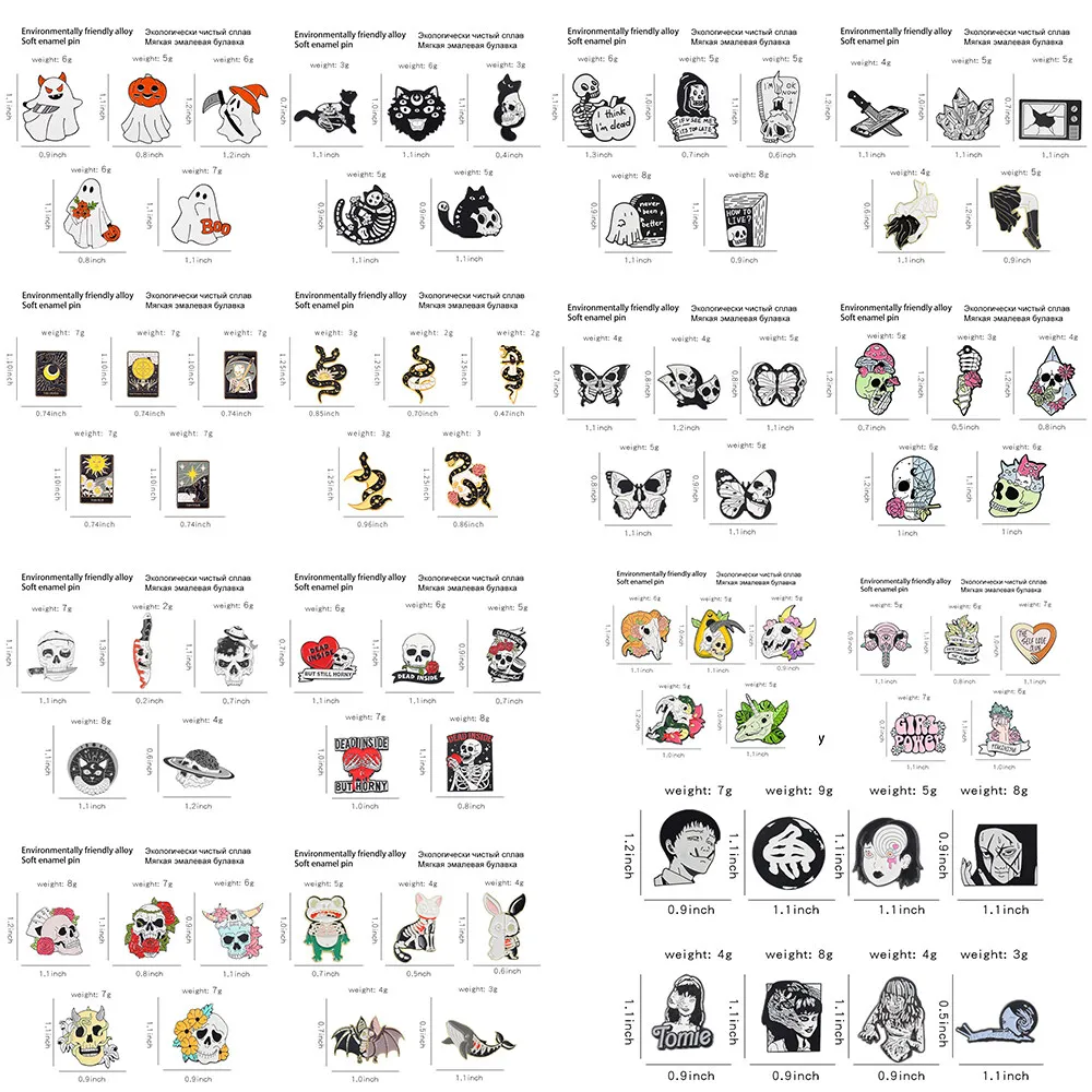 Halloween Punk Enamel Pins Cartoon Pumpkin Lapel Pins Cartoon Witch Breast Pins Horror Movies Suitable for Backpack Hats