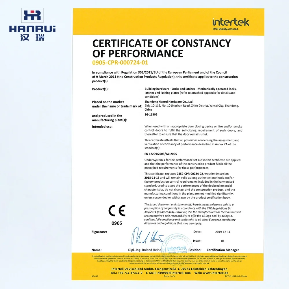 EN12209 Fire Resistance SS304 CLASSROOM MORTISE LOCK with high quality safety latch