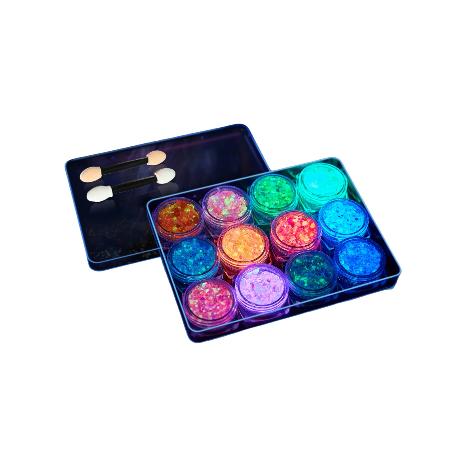 Multi-Shape Mix Glitter Glow Powder Nail Art Deco Party Dress Up Multi-Color Optional Glow Powder
