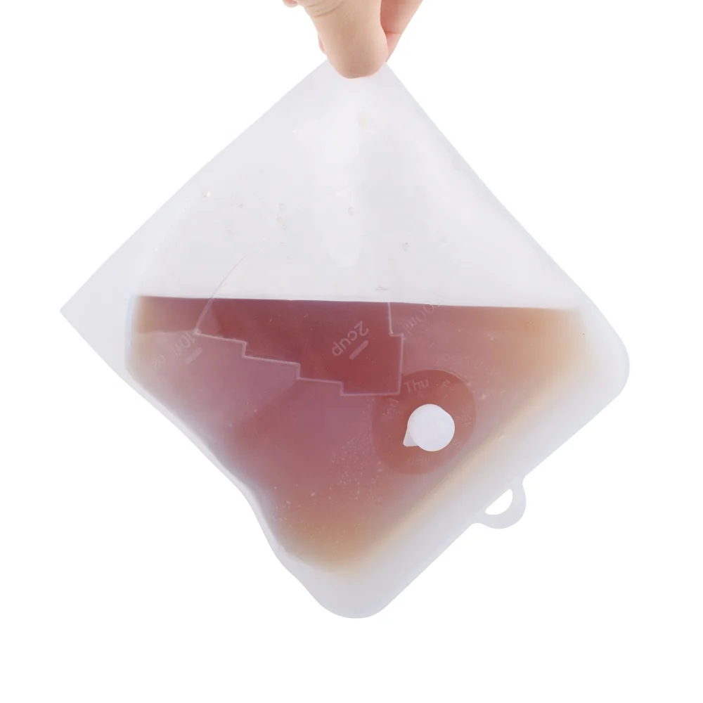 Новый многоразовый силиконовый Пакет для пищевых продуктов без пластикового слайдера набор из 3 пакетиков для хранения продуктов (500/1000/1500 мл)