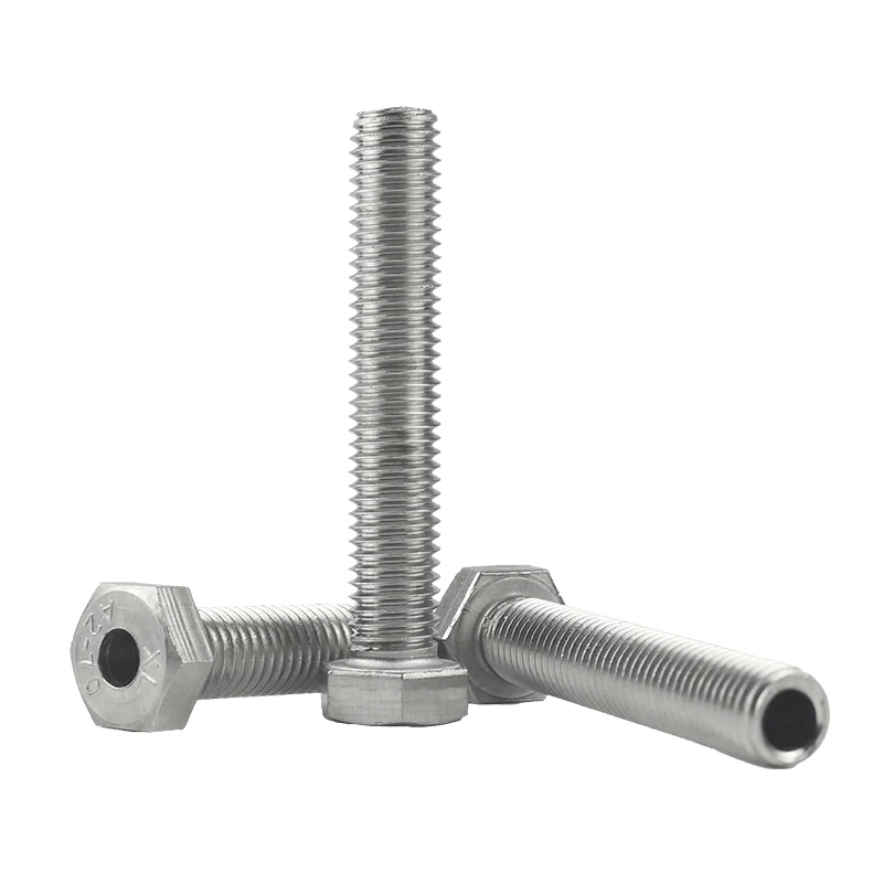 Custom Hex Bolt Hexagon outer hollow screw 304 stainless steel hollow Hexagon bolt face mask machine thread through hole screw