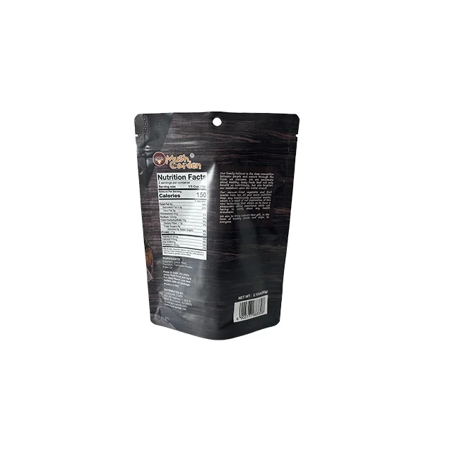 Black Matte Finish Aluminum Foil Doypack Snack Food Bag Bolsa Stand Up Zipper Pouch Plastic With Circle Hole For Cookies Snack