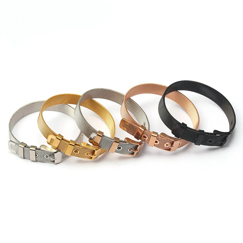 10mm Stainless Steel Blank Bracelet Bar Simple DIY Keeper Bracelet Electroplated Steel Strap Hot-Selling Basic Bracelet