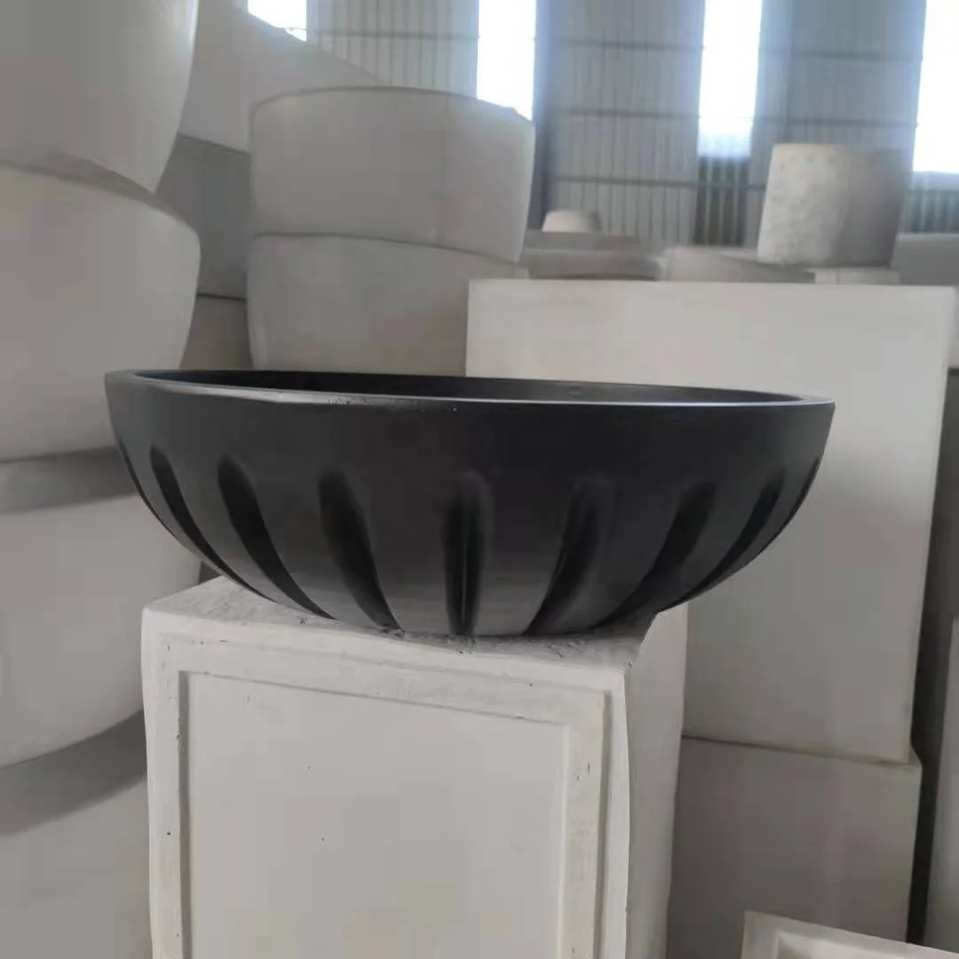 small outdoor and indoor fiberglass clay short bowl  planters flower pots