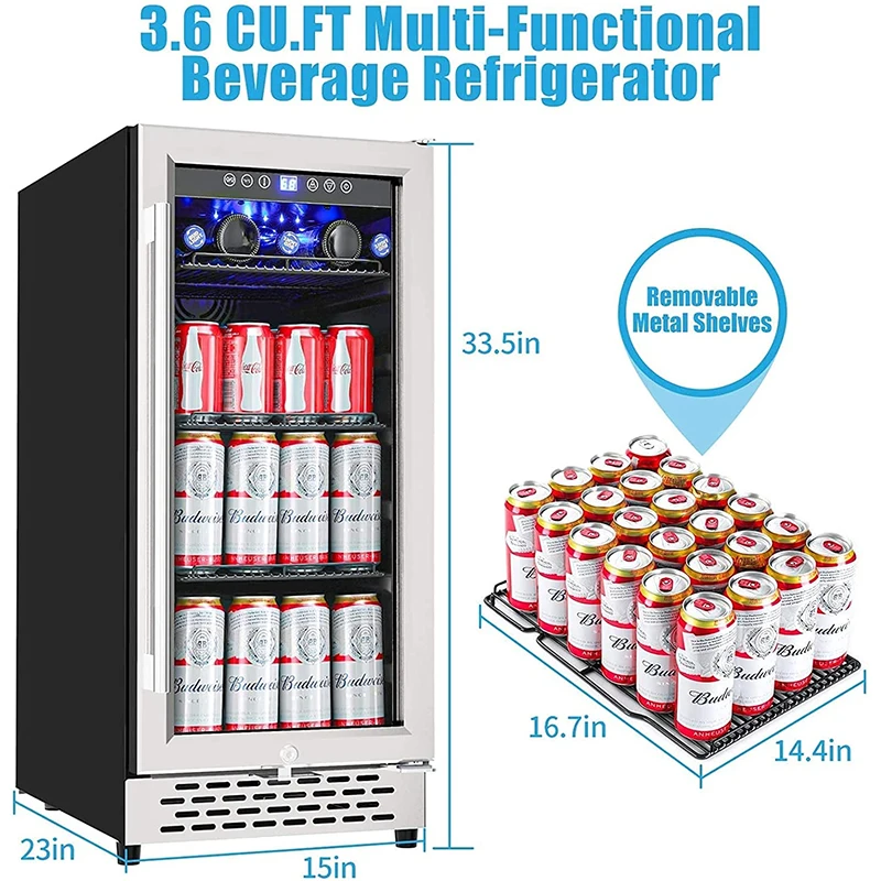 Commercial Wine Fridge Free Standing Beverage Cooler 160 Letres Beverage Refrigerator and Cooler Beer Fridge