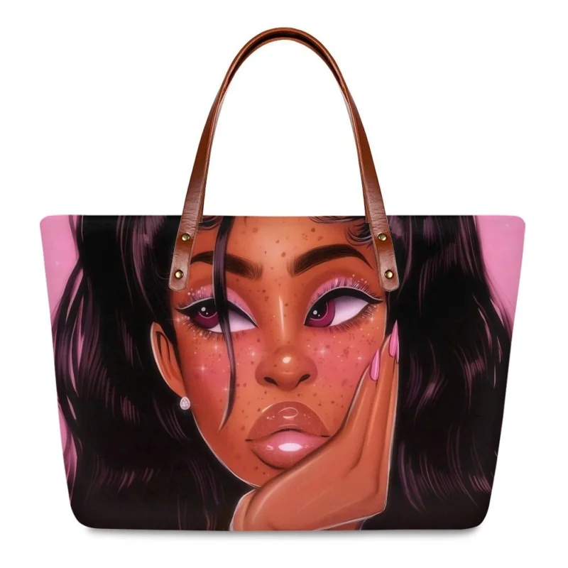 Custom American Africa Ladies Girl Set  Print Unique Designer Luxury Tote bag Handbags Wallet Purse