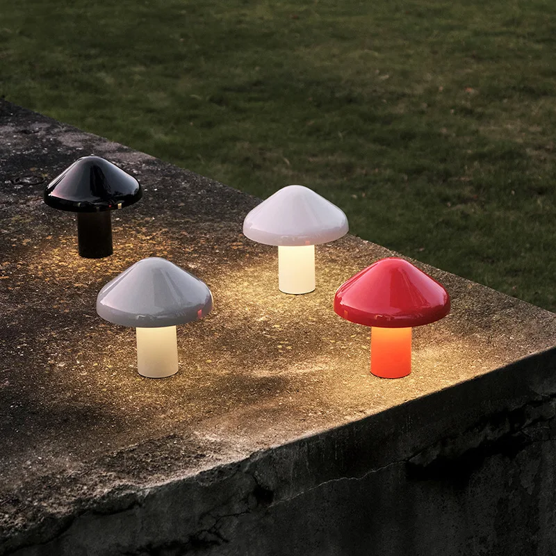 black gray silver white red mushroom hotel outdoor decorative lamp