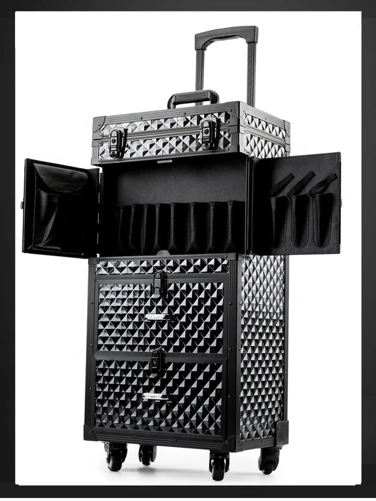 Yaeshii Luggage Wheel Custom Logo Organizer Girls Travel Makeup case Hairdresser Beauty Makeup Large Capacity Trolley Case