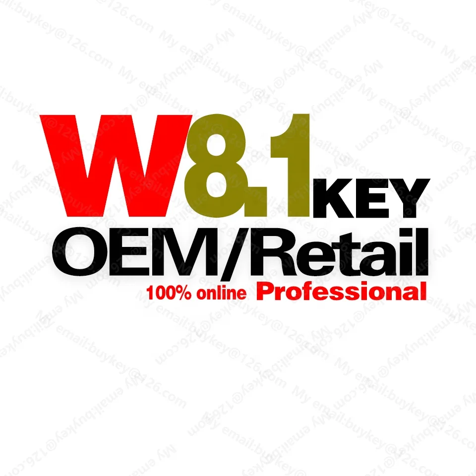 W 8.1 Professional  Key 100% online  W8.1 Pro Digital Key 64bit/32 Bit W 8.1 Pro Key License Code Send by Email