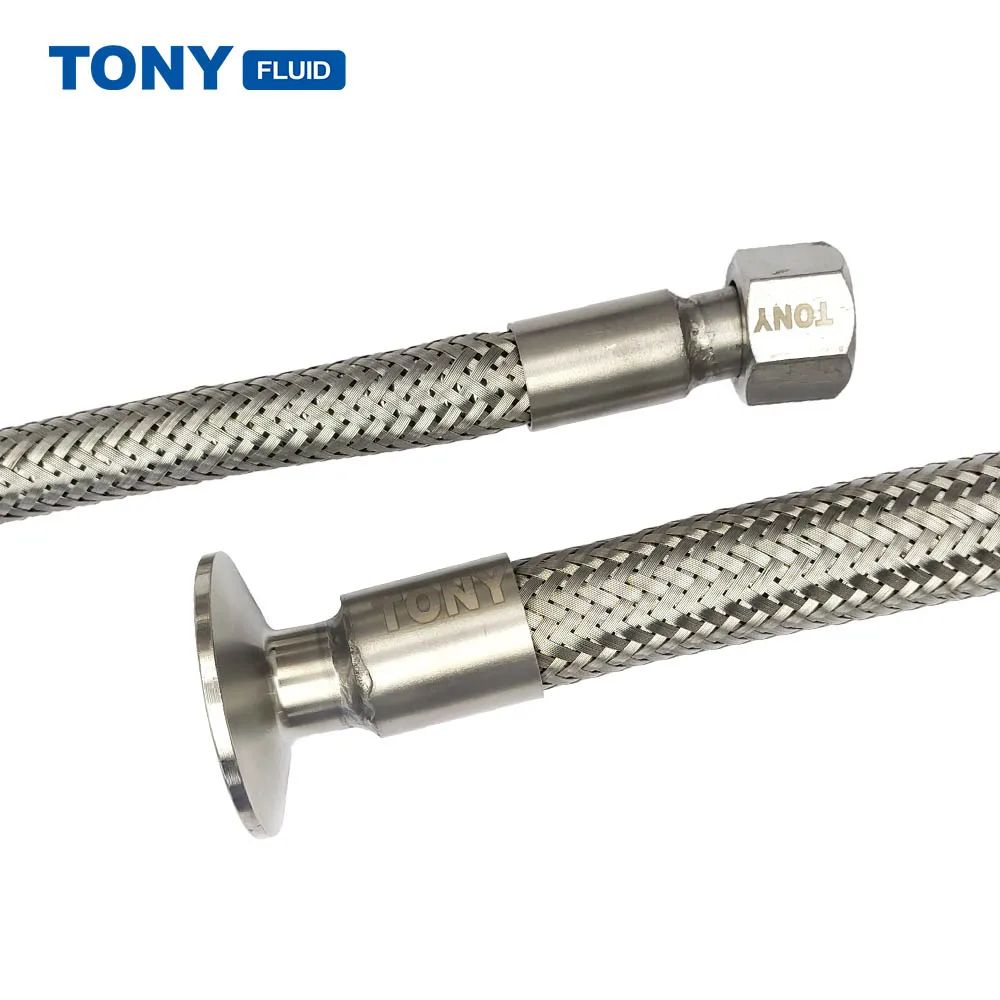 Heat Resistant Stainless Steel Braided Steam Gas Hose High Pressure Flexible Metal Hose Pipe