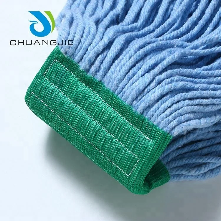 Wholesale Durable Floor Ceiling Cleaning Blue Cotton Polyest Synthetic Wet Mop Head