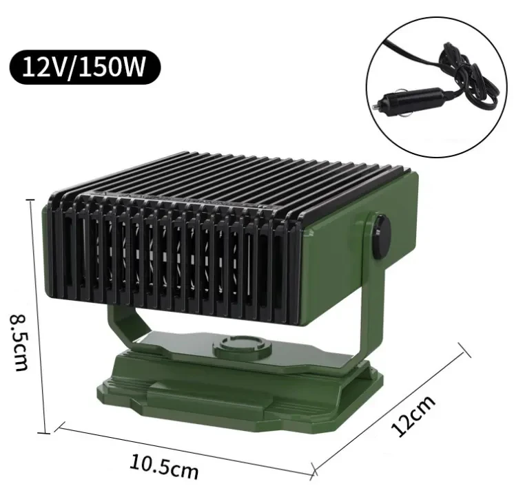 12V Car Auto Heater Portable Windshield Defroster and Defogger Windscreen Fan 2 in 1 with Heating and Cooling Modes