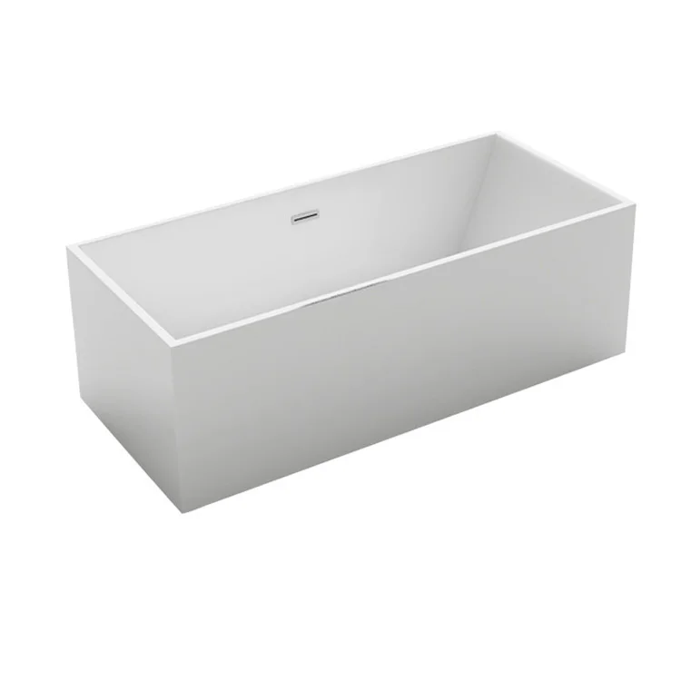 KMRY Hotel Home Use Luxury Modern Pure White Rectangle Bathroom Freestanding Acrylic Shower Bathtub Bath Tub