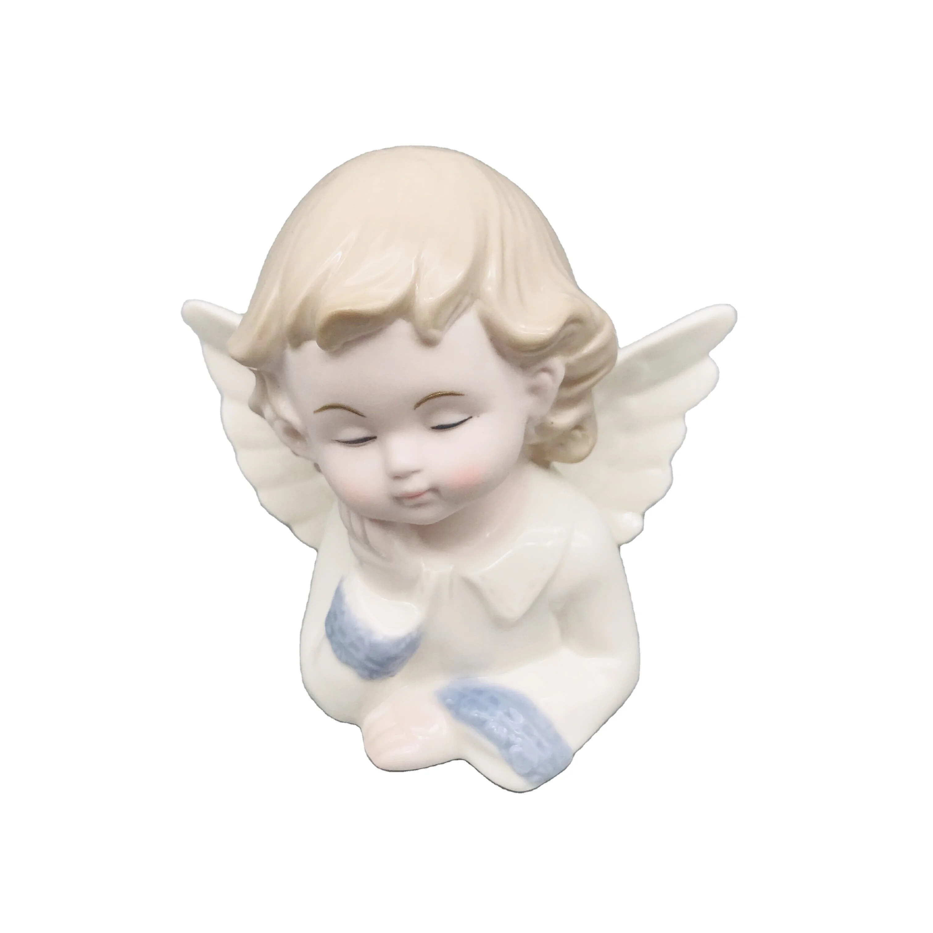 Factory directly supplies porcelain half-body angel figurine
