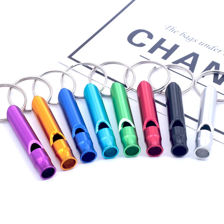 
High quality custom carrival keychain pocket red aluminum whistle 