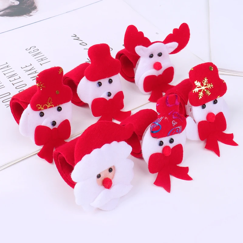 Christmas children gifts Christmas bracelets decorations Christmas snap rings gift for kids Xmas pop circle wholesale