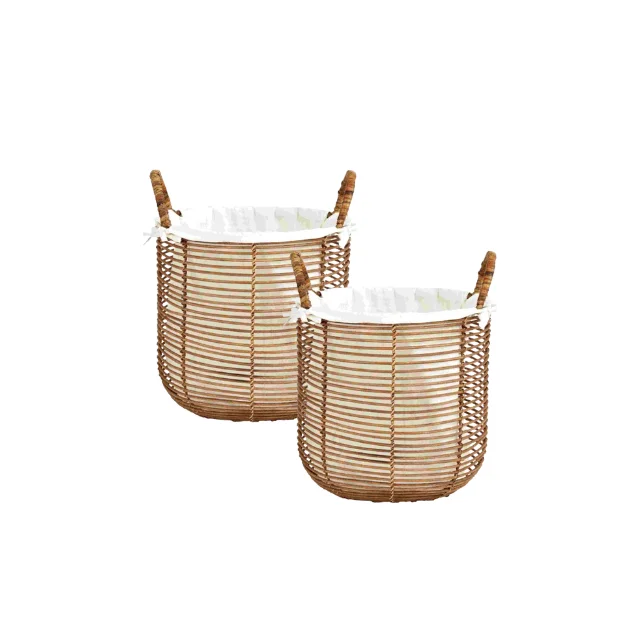 Aditya Large Storage Basket Great Quality Woven Rattan and Wood Natural Brown for Baby Use and Picnics Wholesale Price