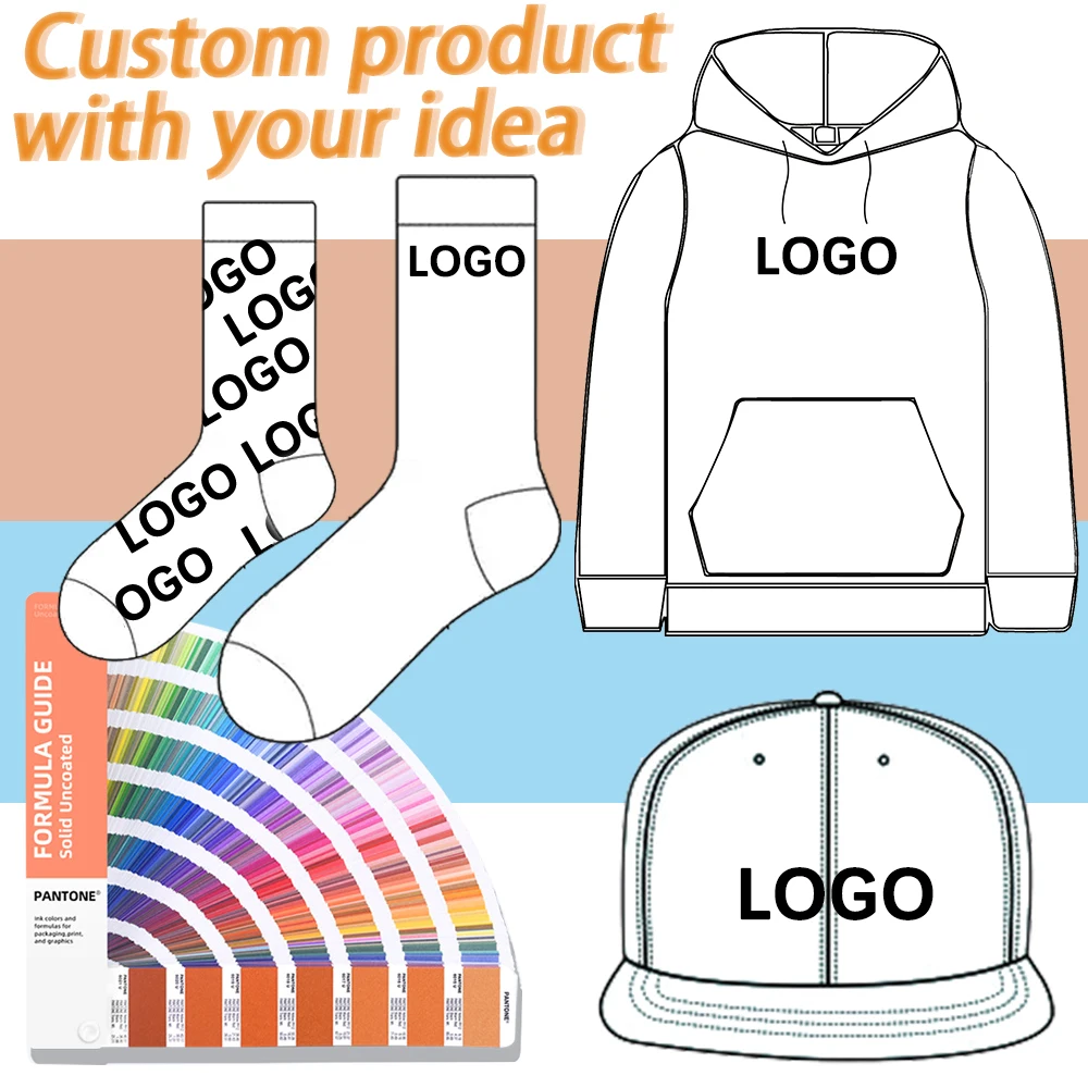 custom screen printing anime t-shirt for man logo men socks custom embroidery golf custom snapback cap