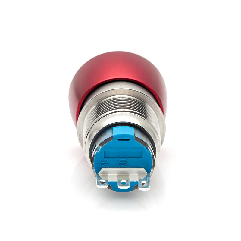 19mm Mushroom Head 250V5A Round Red Push